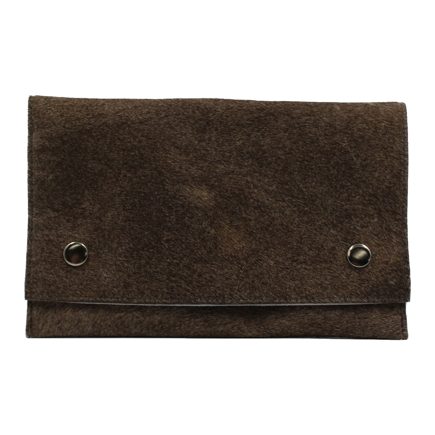 Light Brown Cow Hide Clutch Purse -  Clutch Purse with popper closure