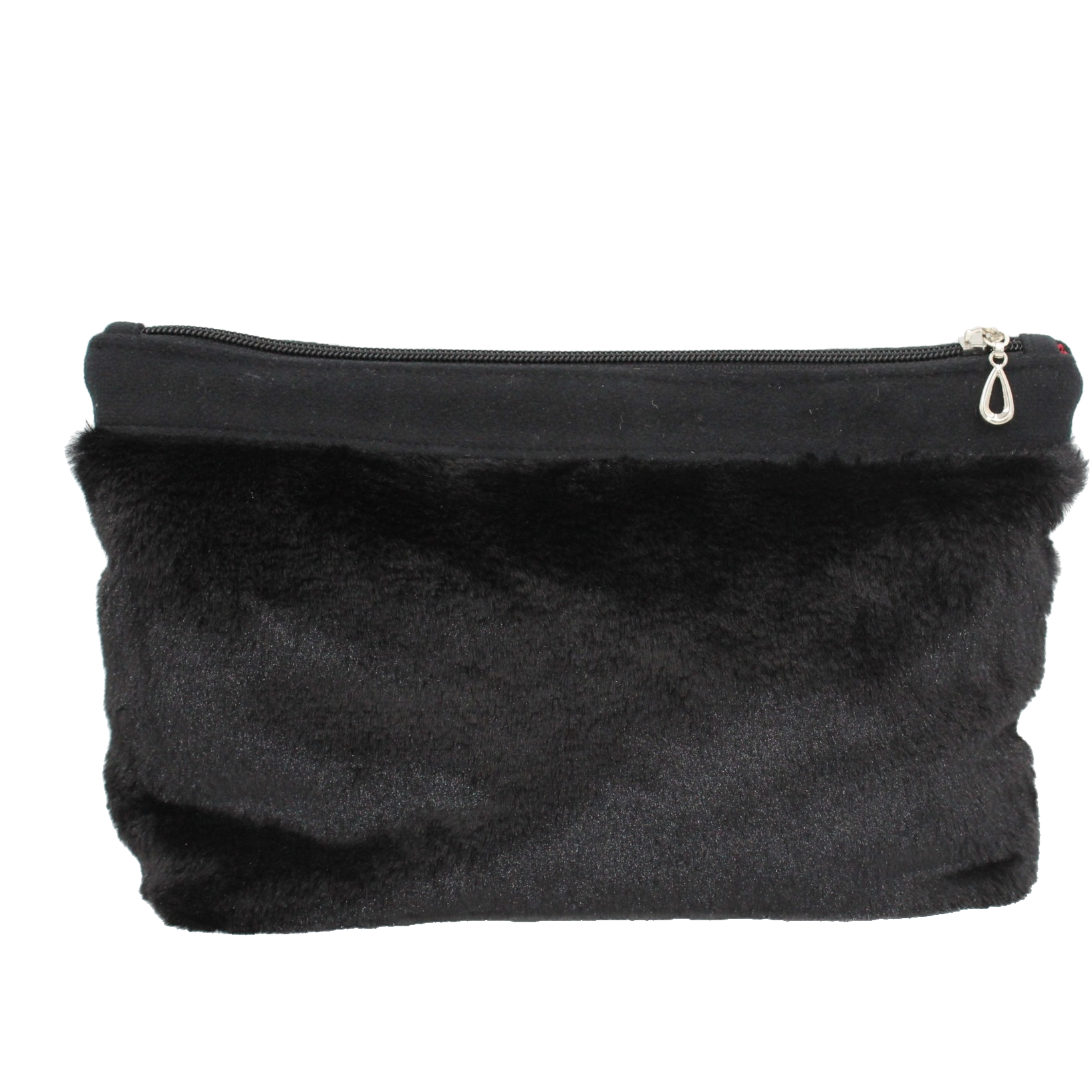 Make_up_bag_accessory_bag_black_faux_fur