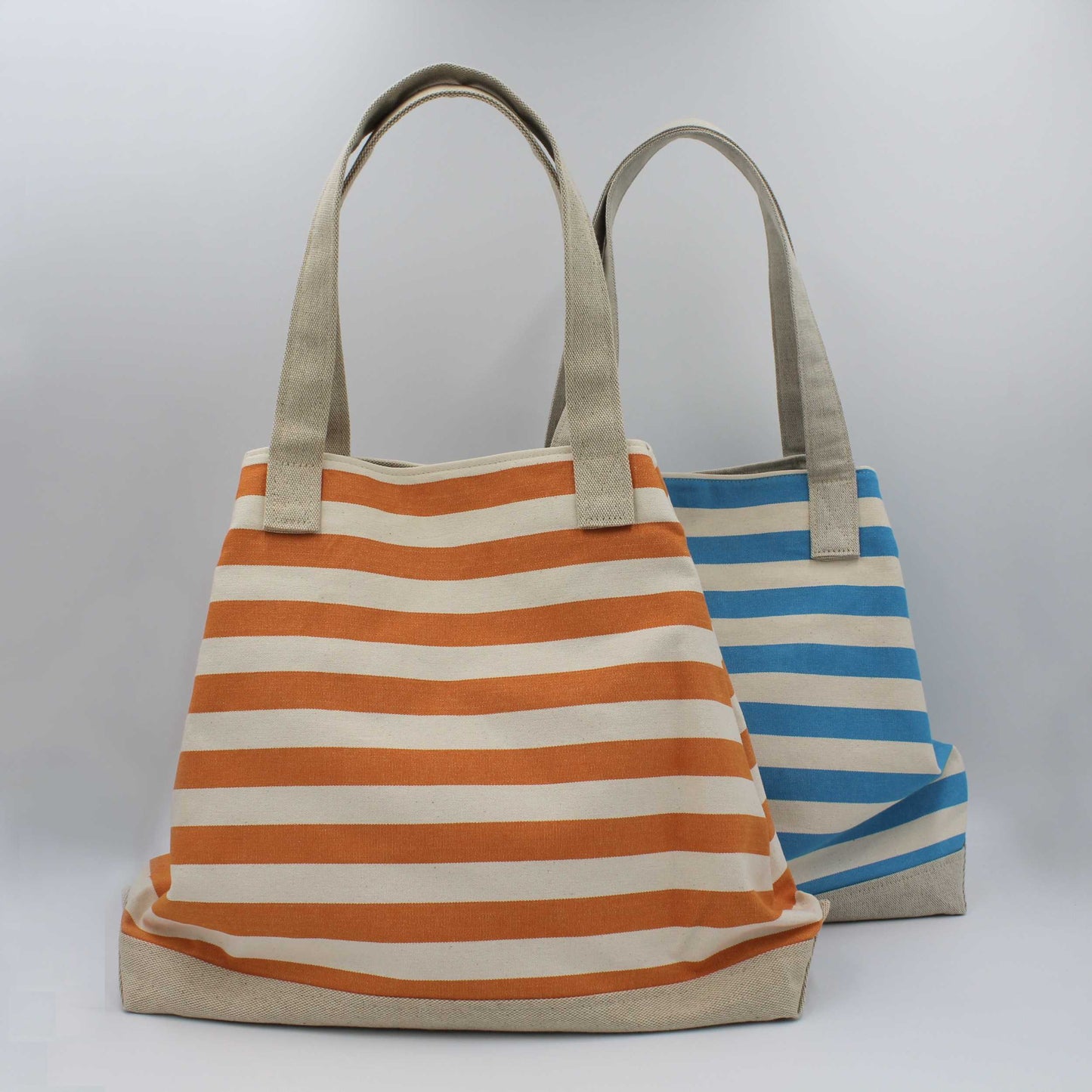 Striped beach bags