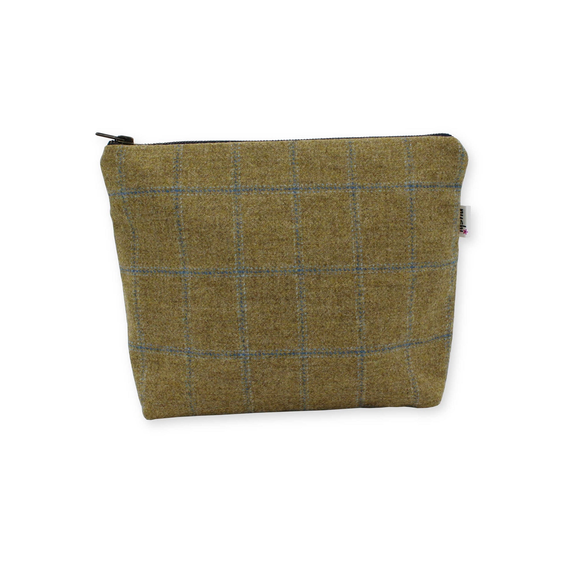 Brown British Tweed makeup bag