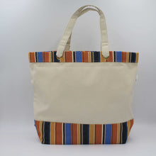 Load image into Gallery viewer, Canvas tote bag with pumpkin orange stripes