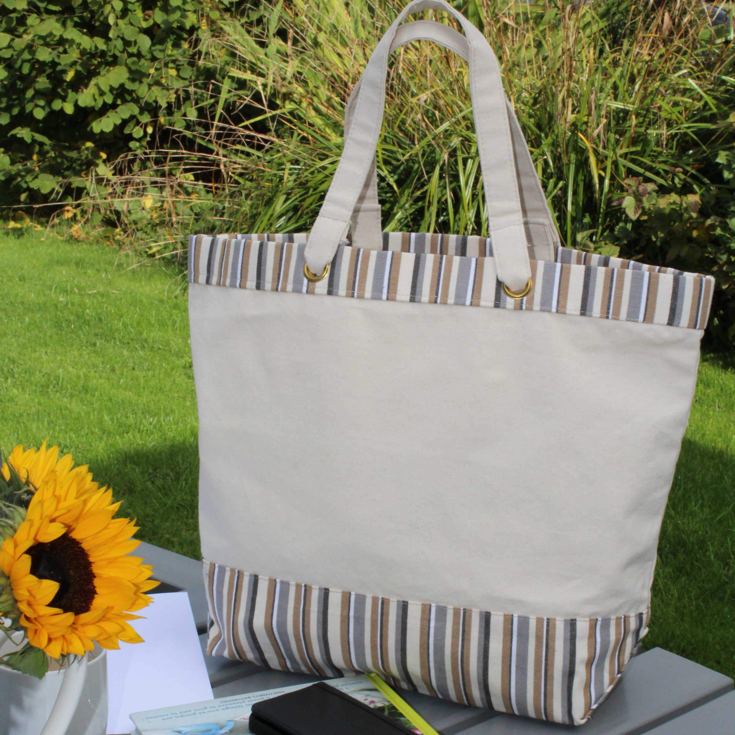 Sustainable Shopper Beach Canvas Tote Bag nushi