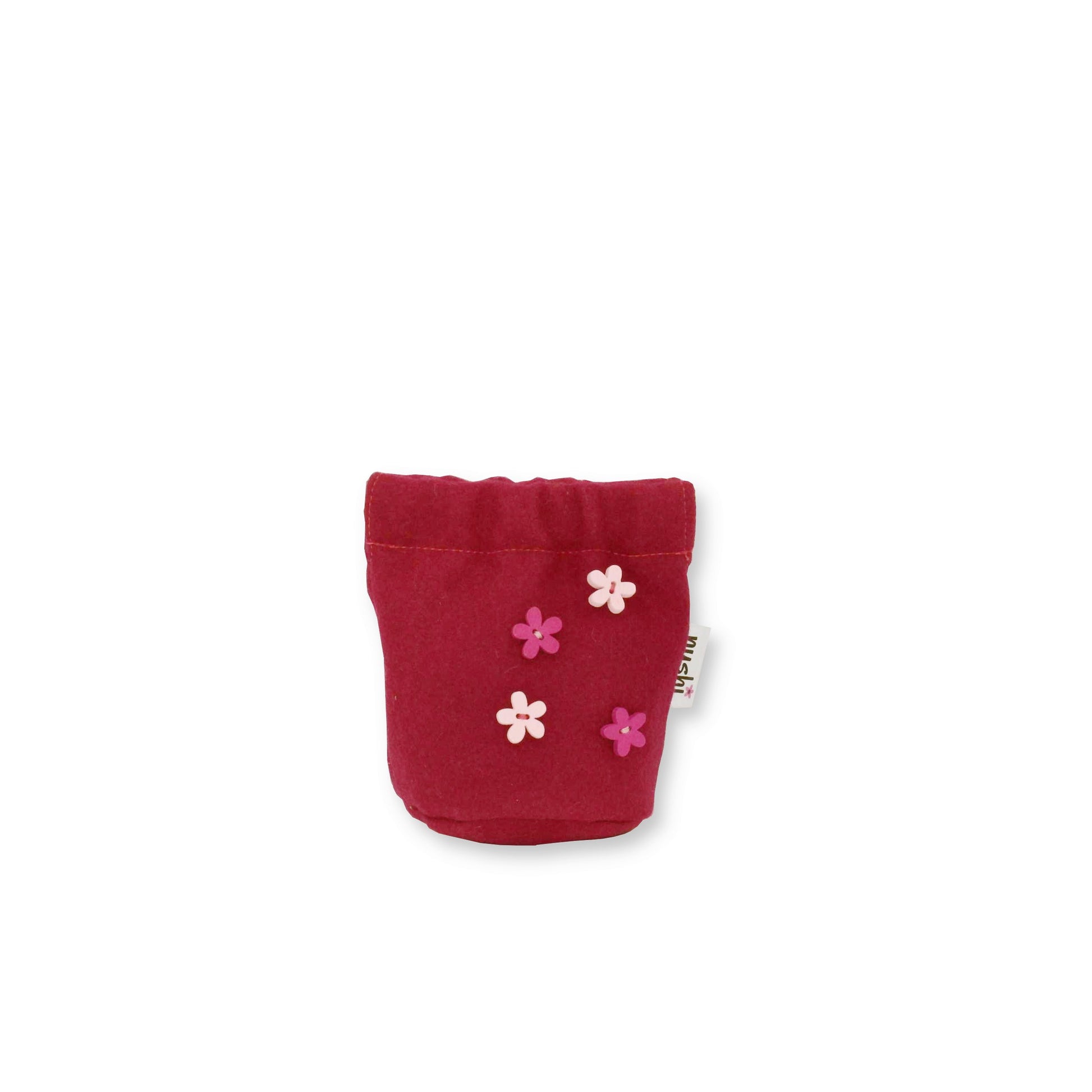 Pink felt coin purse