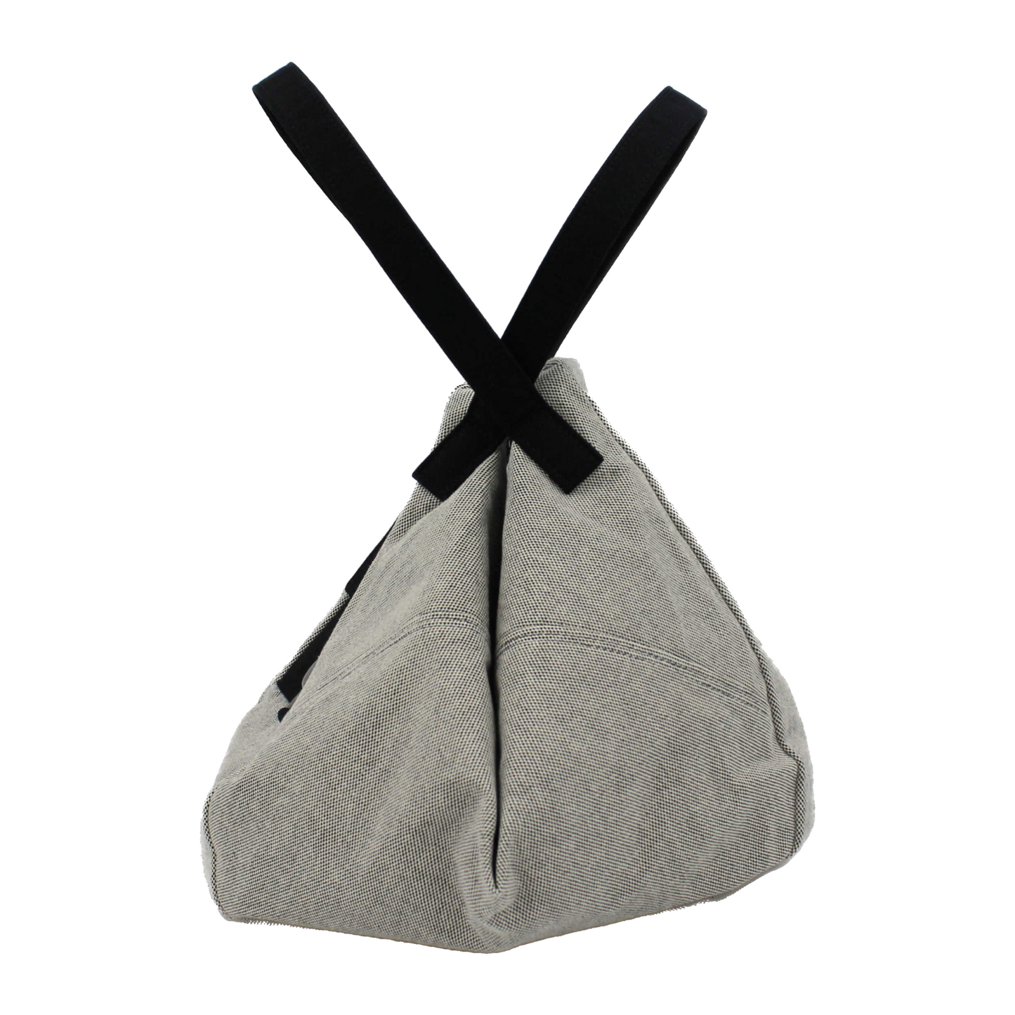 Summer Bag in Grey & Black Canvas, Lightweight, Spacious, Made in UK