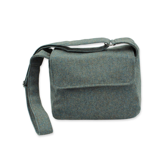 Tweed Crossbody Bag - Sea Blue British Tweed